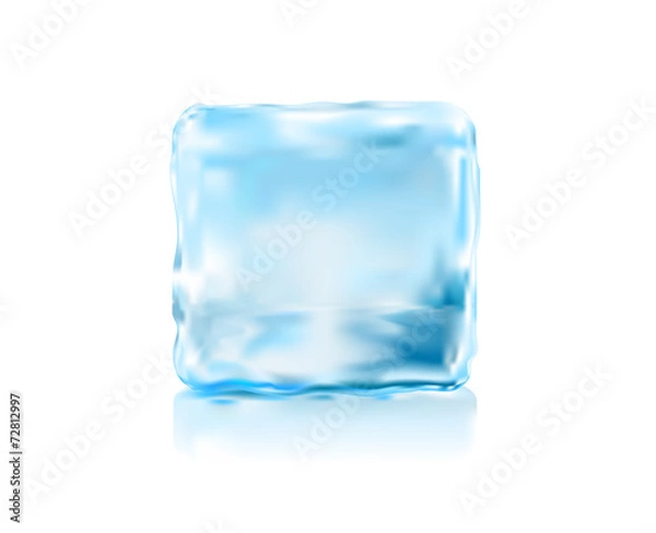 Obraz ice cube front view vector illustration