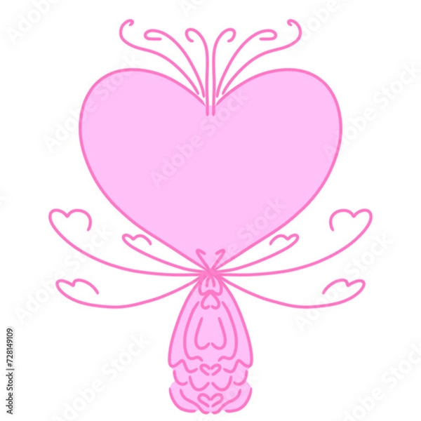 Obraz pink heart with wings