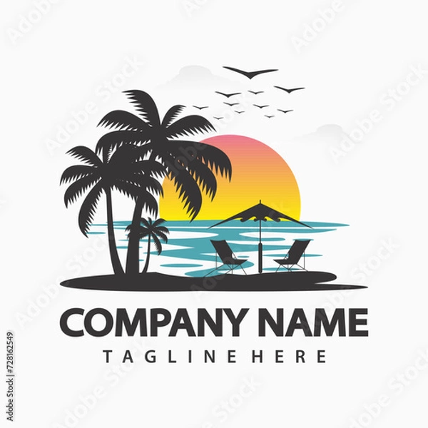 Obraz beach logo design
