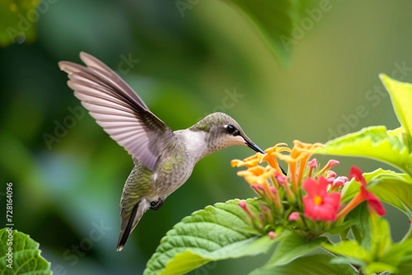 Obraz hummingbird and flower
