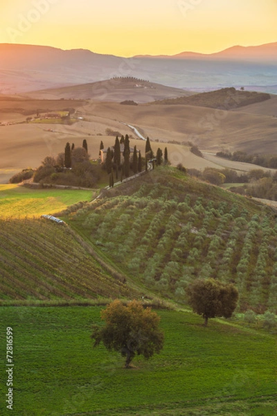 Obraz Tuscan house with a picturesque background
