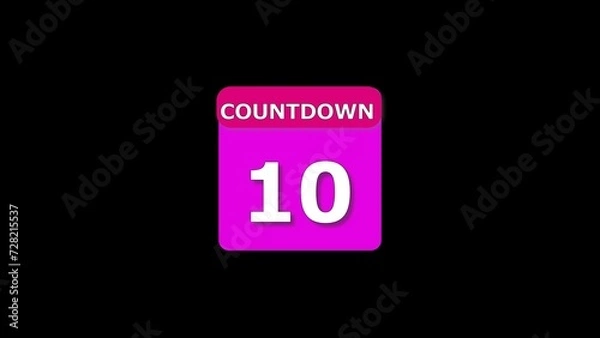 Fototapeta Digital number 10 second timer countdown icon illustration background.	