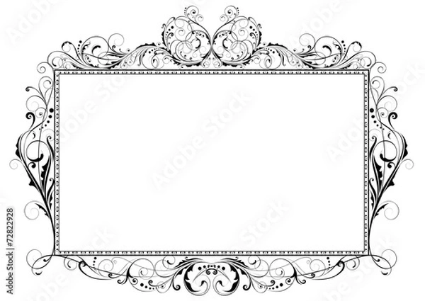 Fototapeta Floral swirl frame