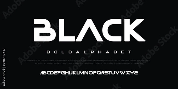 Fototapeta Black Lettering Minimalist Modern font 