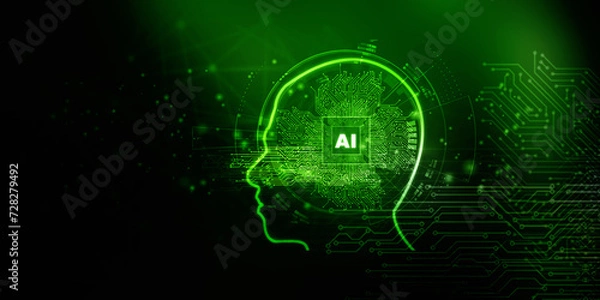 Fototapeta 2d rendering Artificial Intelligence (AI) concept