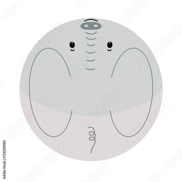 Obraz round shape cute elephant