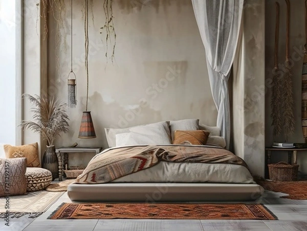 Fototapeta Nomadic style bedroom.