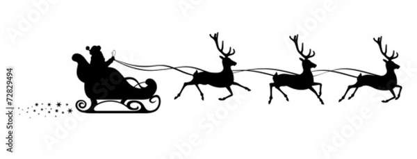 Obraz Santa Sleigh Silhouette