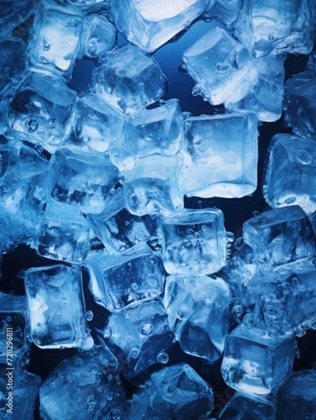 Fototapeta icecubes background,icecubes texture,icecubes wallpaper,ice helps to feel refreshed and cool water from the icecubes helps the water refresh your life and feel good.ice drinks Generative AI