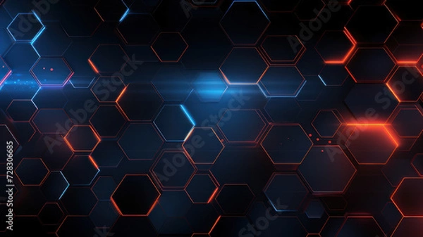 Fototapeta Abstract hexagon background. Technology polygonal design. Digital futuristic minimalism