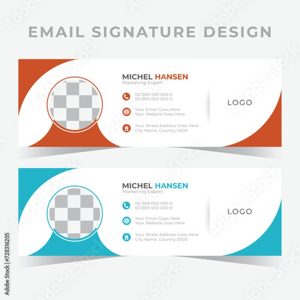 Obraz Vector Email signature design template