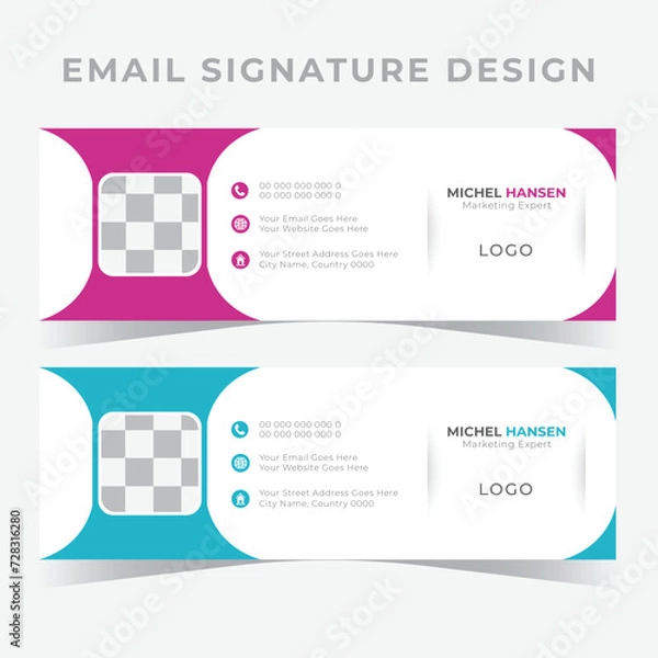 Obraz Vector Email signature design , corporate template
