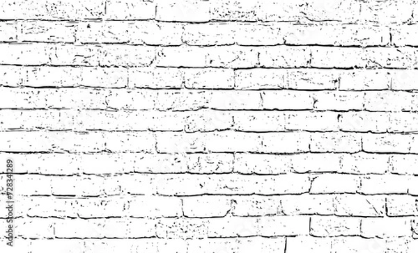 Fototapeta old wall texture, a black and white drawing of a brick wall, a set of four different brick walls, four different types of brick paving stones, vintage brick wall vector,
