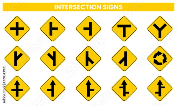 Fototapeta vector intersection signs collection