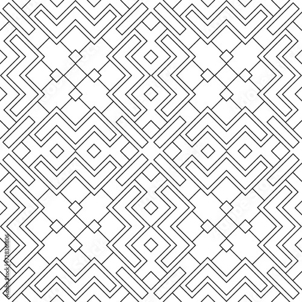 Fototapeta Vector seamless pattern. Modern stylish texture. Monochrome, linear abstract background.