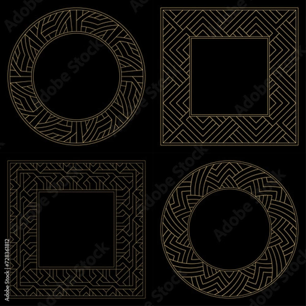 Fototapeta Set. Ornament. Venzel. Logo, template, labels and icons. Vector.