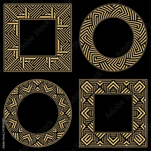Fototapeta Set. Ornament. Venzel. Logo, template, labels and icons. Vector.