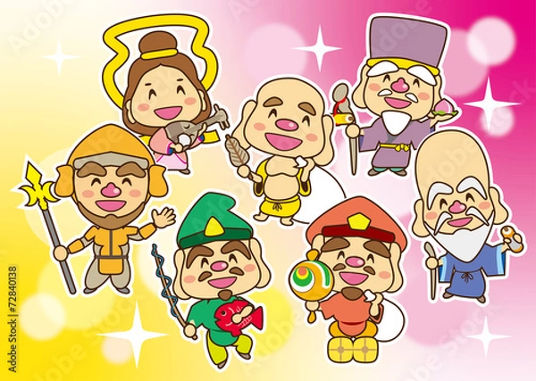 Obraz 輝く笑顔　七福神