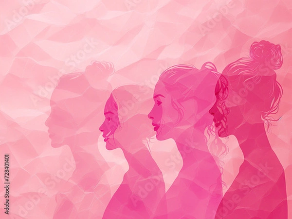 Obraz female profiles on gradient colors background vector illustration design