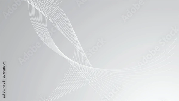 Fototapeta White and gray abstract background wallpaper for presentation with gradient and line vector image