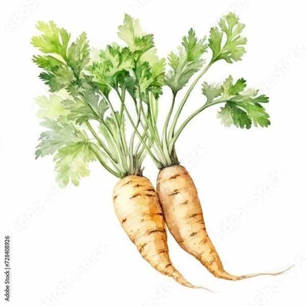 Obraz watercolor  parsley root

