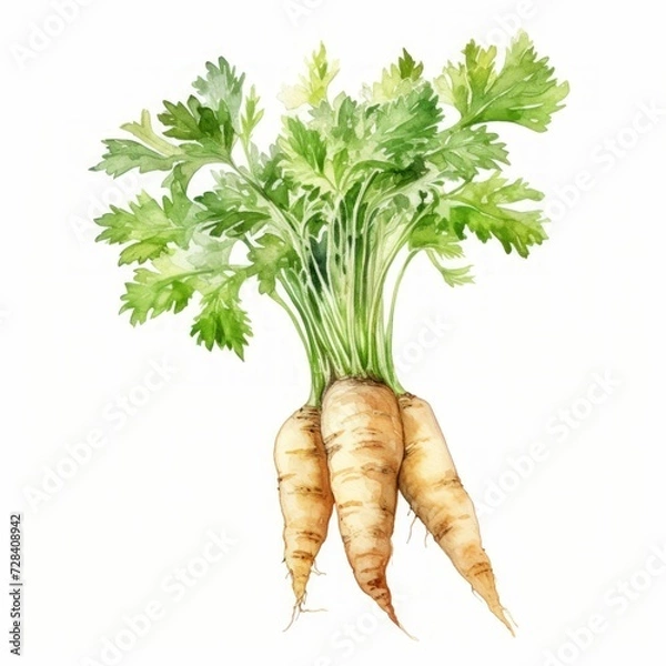 Obraz watercolor  parsley root
