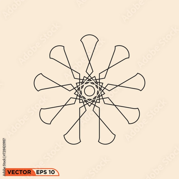 Fototapeta Abstract element icon design vector graphic of template, sign and symbol, line style