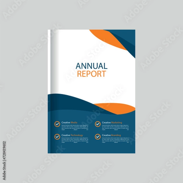 Fototapeta Vector abstract elegant annual report book cover
