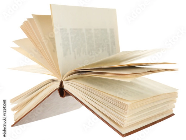 Fototapeta Opened book isolated on white
