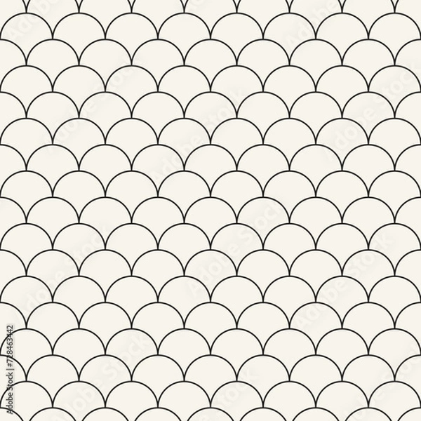 Fototapeta Vector seamless pattern. Repeating geometric elements. Stylish monochrome background design.