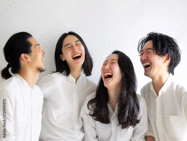 Obraz 爽やかな笑い声が響く、仲の良い日本人の若者たちの集い