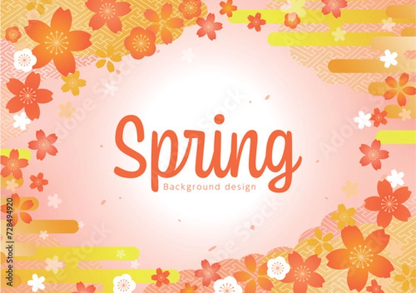 Fototapeta 桜模様の和風背景デザイン