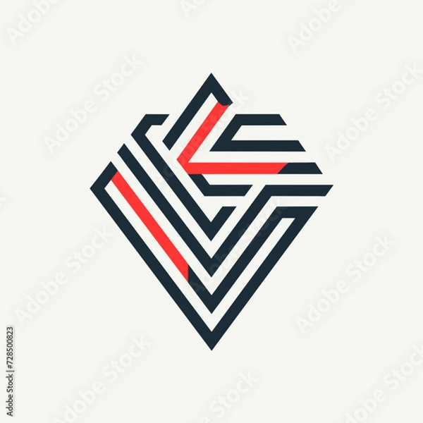 Fototapeta Abstract Elegance: Contemporary Line Illustrations for Logo Design, simple creative lines logo desing