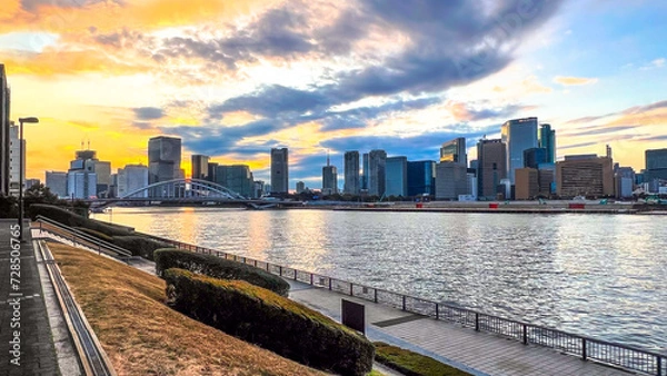 Fototapeta 東京 夕方の隅田川