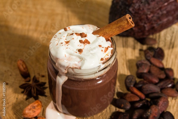 Obraz Hot cocoa in a jar
