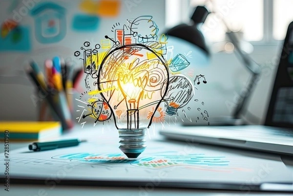 Obraz Creative business team brainstorming and ideating for innovative projects