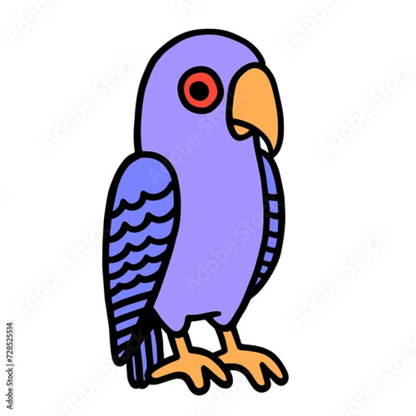 Obraz cartoon parrot on white