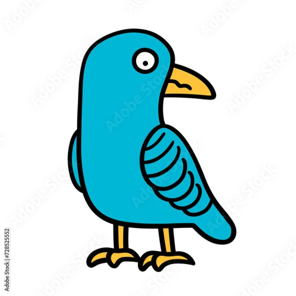 Obraz cartoon parrot on white