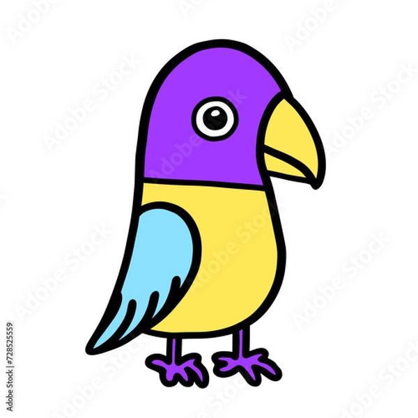 Obraz cartoon parrot on white