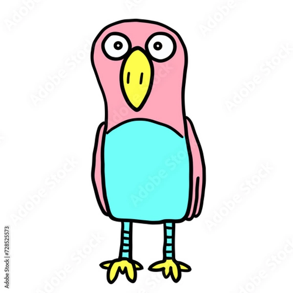 Obraz cartoon parrot on white