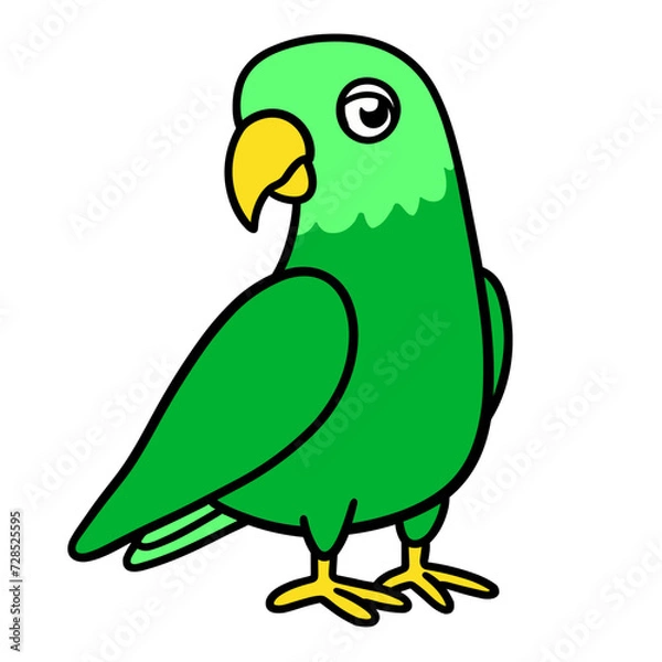 Obraz cartoon parrot on white