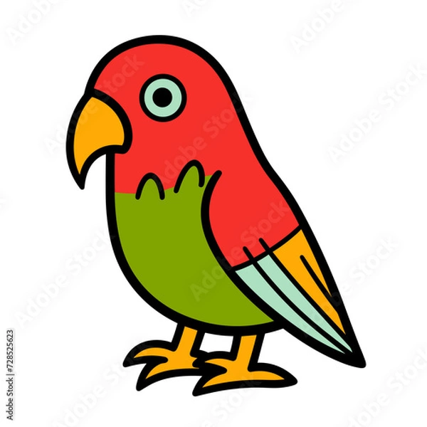 Obraz cartoon parrot on white