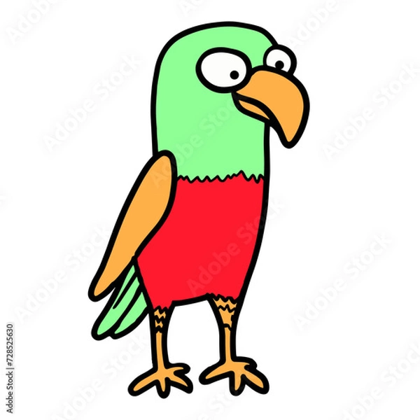 Obraz cartoon parrot on white