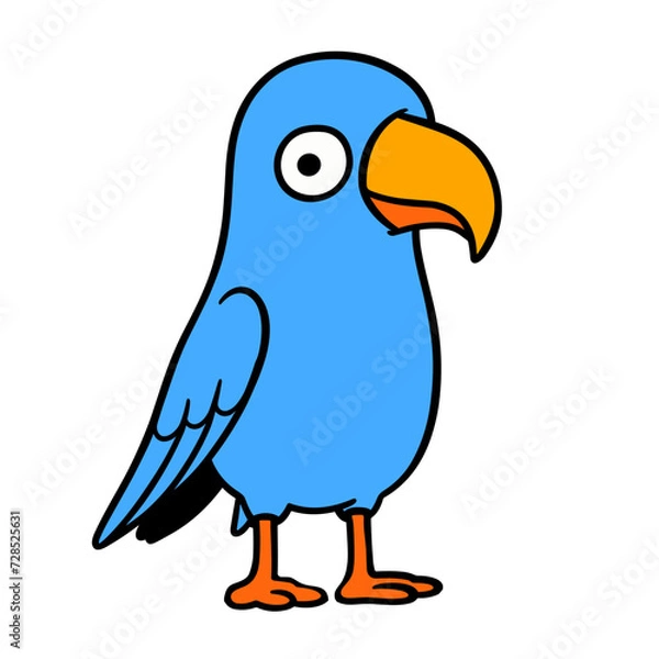 Obraz cartoon parrot on white