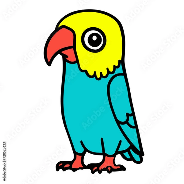 Obraz cartoon parrot on white