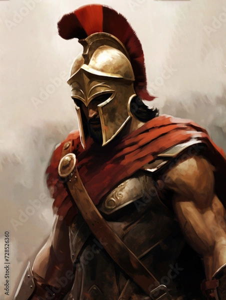 Fototapeta Spartan warrior. Digital art.