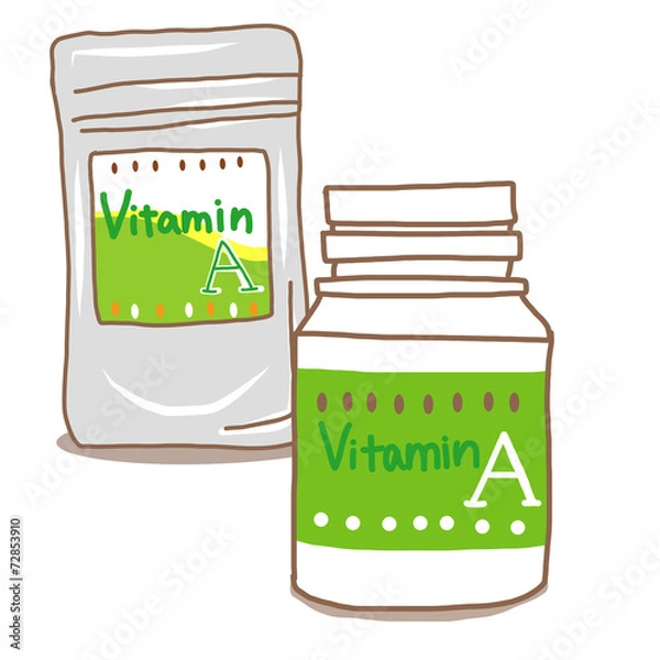 Fototapeta ビタミンAサプリメントボトルとケース