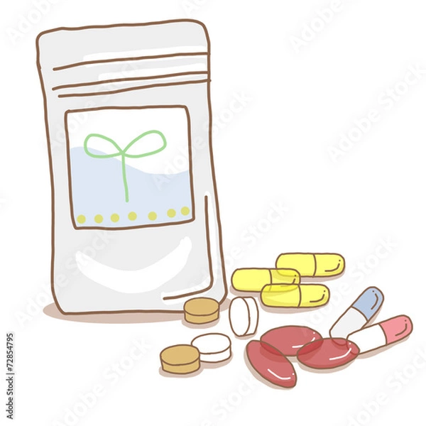 Fototapeta 健康サプリメントと錠剤