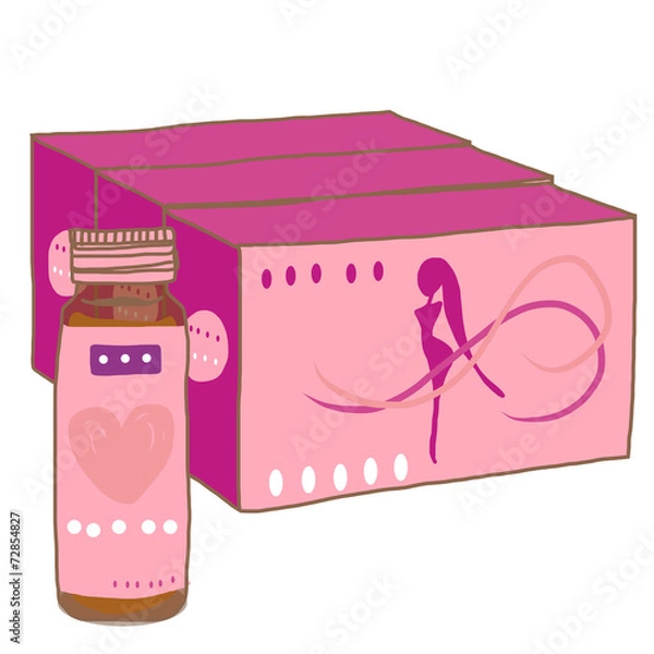 Fototapeta 美容ドリンクの商品イラスト
