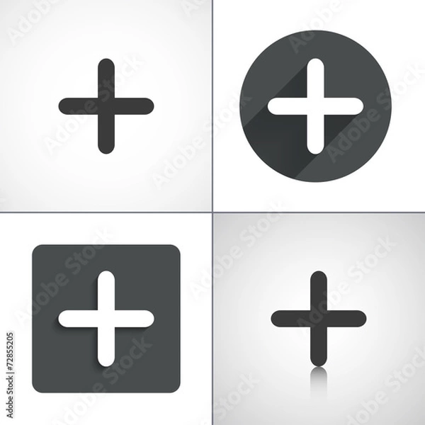Obraz Plus icons. Set elements for design. Vector illustration.